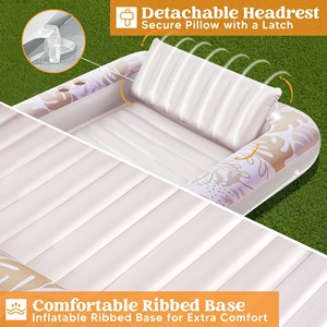 Flotteur gonflable <span class=keywords><strong>de</strong></span> chaise longue <span class=keywords><strong>de</strong></span> piscine <span class=keywords><strong>de</strong></span> bronzage, flotteurs <span class=keywords><strong>de</strong></span> piscine <span class=keywords><strong>de</strong></span> 70 "x 46" pour adultes avec oreiller, salon <span class=keywords><strong>de</strong></span> lit <span class=keywords><strong>de</strong></span> bronzage pour l'eau, boule pour enfants - Product Image 4