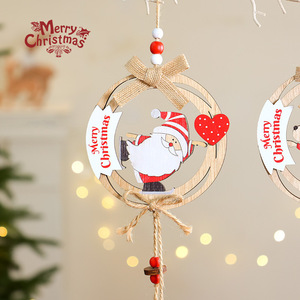 Wanuocraft phim hoạt hình sáng tạo bằng gỗ Giáng sinh treo đồ trang trí Snowman cũ Deer cửa cây Mặt dây chuyền cho Xmas trang trí nội thất - Product Image 3