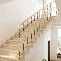 Rampe d'escalier en aluminium en forme de S pour villa et appartement, design de luxe, fabrication en gros, fourniture d'usine