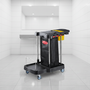 Chariot de nettoyage multifonctionnel robuste en plastique résistant à la rouille pour hôtels, hôpitaux, ménages et personnel d'entretien - Product Image 4