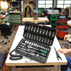 AE-S46ชุดซ็อกเก็ตไดรฟ์ขนาด1/4นิ้วเครื่องมือ46ชิ้นชุดประแจวงล้อสำหรับซ่อมบ้าน - Product Image 3