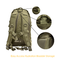 Sac à dos tactique en nylon 900D de 45 L, sac à dos imperméable avec compartiment pour ordinateur portable pour la randonnée, le camping et la chasse en plein air
