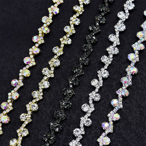 Phụ kiện quần áo Rhinestone hình chữ S chuỗi thắt lưng trang trí lạ mắt Chuỗi mã <span class=keywords><strong>AB</strong></span> khoan hàn chuỗi Phụ kiện tự làm - Product Image 3