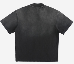 เสื้อยืดผู้ชายคอตตอน 100% พิมพ์ลาย Kornit แบบสั่งทำพิเศษ ทรงหนา ซักย้อมสีเอซิด ทำสีซีดแบบวินเทจ ลายมอนสเตอร์สีเข้ม - Product Image 2