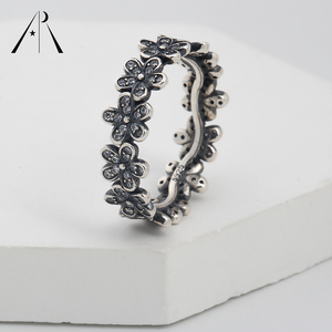 高品質の親友永遠にリングギフト925シルバーウェディングエンゲージメントフラワーダイヤモンドリング - Product Image 6