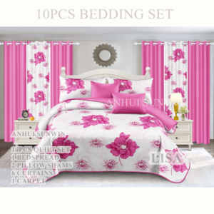 American Styles 10-Piece Bedroom <strong>Bed</strong> Sheet &amp; Curtain <strong>Valances</strong> Set Soft Touch Bedspread for Wholesale - Product Image 5
