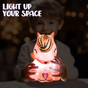 Vente chaude vinyle artisanat Kit ensemble veilleuse illuminé ours bricolage cadeau Graffiti blanc <span class=keywords><strong>Film</strong></span> couleur peluche jouet enfants garçon fille - Product Image 4