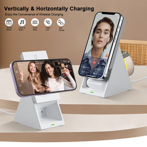 Cargador Inalámbrico 3 en 1 de 15W Magnético para <span class=keywords><strong>iPhone</strong></span>, <span class=keywords><strong>AirPods</strong></span> y Teléfonos, Compatible <span class=keywords><strong>con</strong></span> Enchufes de Reino Unido y Australia, Novedades 2025 - Product Image 2