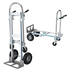 Uni-sessiz 250kgs 2 in 1 alüminyum katlanabilir el kamyon Dolly 550lbs ağır katlanır Platform el arabası programı itme sepeti FHT250A