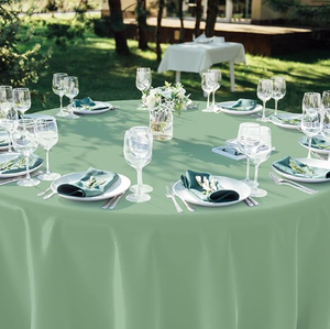 Nappe ronde en velours <span class=keywords><strong>vert</strong></span> sauge de 120 pouces, luxe, banquet, mariage, fête, longueur au sol - Product Image 5