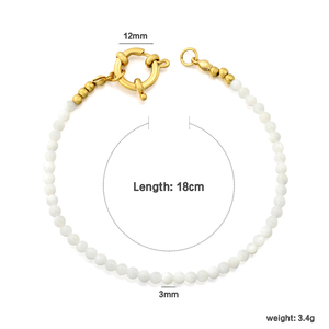 Bracelets en acier inoxydable plaqué or 18 carats pour femmes, avec breloque étoile de mer, chaîne trombone, perles et cœur, bijoux de mode en gros - Product Image 6
