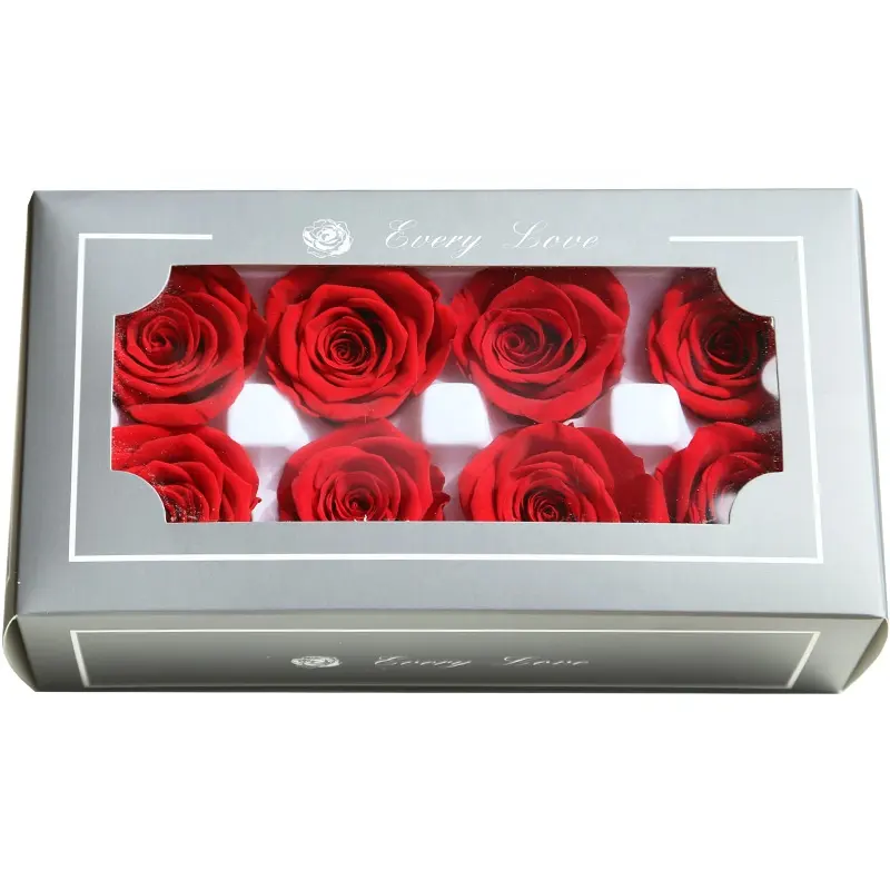 4-5cm Eternal Life Flower Valentine Wedding Immortal Rose Flower Box For Preserved Black Roses