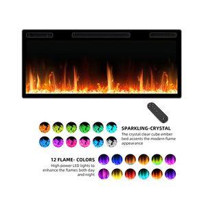 Lò sưởi điện 1500W với thép Điều khiển từ xa nhà & khách sạn trang trí ngọn lửa mô phỏng gỗ trong các kích cỡ 42/50/60/72 - Product Image 2