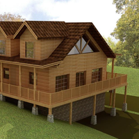 Maison en bois de luxe moderne, cabane en bois pour jardin, maisons préfabriquées avec garantie d'un an