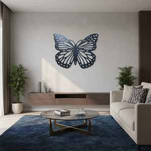Gran Mariposa de Hierro Fundido para Jardín, Estilo Art Déco, Adorno Metálico de Pared, Colores Personalizados, para Interiores - Product Image 1