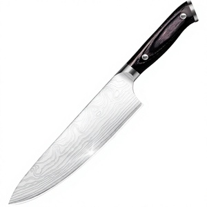 Couteau de chef artisanal en acier inoxydable avec manches en bois de Pakka, étui en cuir, coffret cadeau, sûr à l'emploi - Product Image 2