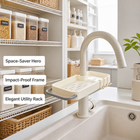 Support de rangement pour robinet de salle de bain, organisateur d'évier de cuisine pour savon et éponge