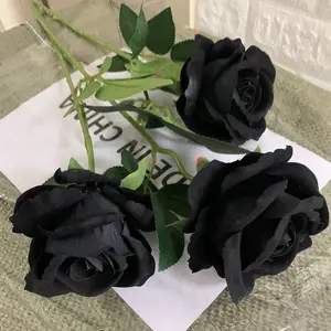 Горячая Распродажа, вельветовые розы, цветы, черные вельветовые розы, декоративные шелковые розы, искусственные цветы
