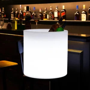 Bar Glowing Wine Bucket LED Nightclub Beer Displayer Kitchen Drink Cooler Feature With 16 Color Glowing Party Drink Bucket