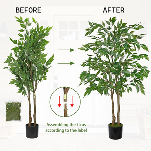<span class=keywords><strong>Arbre</strong></span> artificiel en plastique de qualité supérieure, Ficus réaliste et grand, résistant aux UV, écologique, pour vitrine de bureau ou centre commercial, style contemporain - Product Image 4
