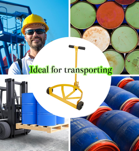 Chariot à tambour en acier à profil bas d'une capacité de 661lbs avec <span class=keywords><strong>2</strong></span> <span class=keywords><strong>roues</strong></span> fixes en PU 1 roue pivotante, chariot à main à tambour à baril d'huile - Product Image 6