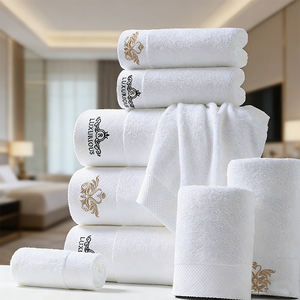 Juego Completo <span class=keywords><strong>de</strong></span> Toallas <span class=keywords><strong>de</strong></span> Hotel <span class=keywords><strong>de</strong></span> Lujo, Blancas, 100% <span class=keywords><strong>Algodón</strong></span>, Toalla <span class=keywords><strong>de</strong></span> <span class=keywords><strong>Baño</strong></span>, Toalla <span class=keywords><strong>de</strong></span> Mano, Toalla Facial, Tapete Bordado, Juego <span class=keywords><strong>de</strong></span> 4 Piezas para Hostelería - Product Image 1