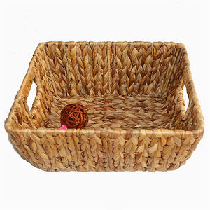 Paniers En <span class=keywords><strong>Osier</strong></span> supplémentaires De Rotin Couvercle Du Panier Jacinthes Rangement tissu un Cube Conteneur Gyacinthe Ensemble Noir - Product Image 3