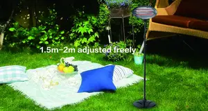 Outdoor Infrared Heater 2000W Electric Vertical Heater Outdoor Infrared Garden Patio Heater With Tip-over Switch
