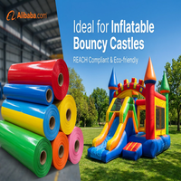 Tissu gonflable en PVC écologique enduit, léger, compatible avec la soudure haute fréquence pour château gonflable, bateau, parc aquatique