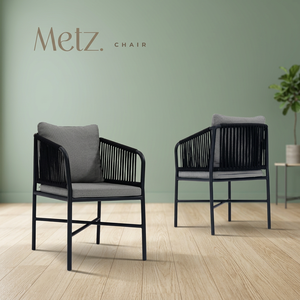 Silla de Jardín de Aluminio para Exteriores, Silla de Comedor de Roble con Cojín de Espuma, Silla Moderna para Patio, Restaurante, Villa, Hotel - Product Image 3
