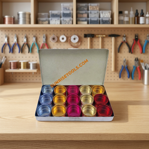 SUNTOOLS/STIPL 718B-C Kit de test de bijoux en plastique avec poids pour balances à or, boîte en aluminium, mesure de la pureté des métaux, 15 pièces, 36 mm - Product Image 4