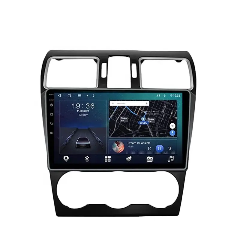 เครื่องเล่นวิดีโอมัลติมีเดียสำหรับรถยนต์ระบบแอนดรอยด์9นิ้วระบบนำทาง GPS 2016 2018พร้อม CarPlay สำหรับ Subaru Forester