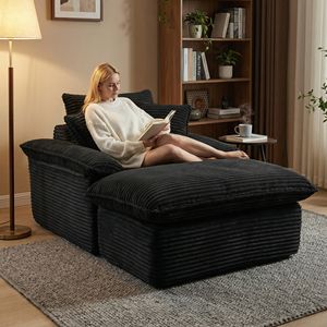 Canapé-lit compact de qualité pour appartement, ensemble de canapés modernes pour salon, canapé d'angle sectionnel, fauteuil inclinable sans structure - Product Image 1