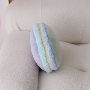 Oreiller en peluche macaron français coussin rond sandwich design gâteau décoration canapé coussin - Product Image 5