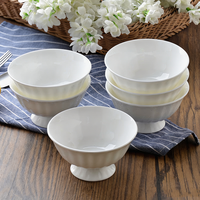 Bol à soupe et à nouilles en céramique de porcelaine osseuse émaillée de style japonais, blanc pur, de 4,5 à 6 pouces, compatible lave-vaisselle et écologique pour la maison