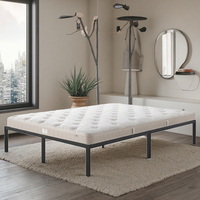 Nouvelle conception, montage facile, meubles intelligents peu encombrants, cadre de lit en métal pleine taille pour la chambre à coucher, structure de lit