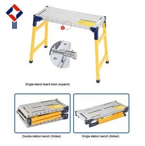 STONIMAGE 500kg Load Capacity Portable Small Platform Manual Footstool <b>Ladder</b> Industrial Work Platform - Product Image 3