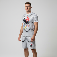 Ensemble de lutte personnalisé pour hommes, sublimation intégrale, 2 pièces, t-shirts + shorts, vêtements d'arts martiaux internationaux BJJ MMA