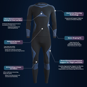 <span class=keywords><strong>Sous</strong></span>-vêtements de sport imprimés pour le <span class=keywords><strong>ski</strong></span> en plein air, à séchage rapide, pour hommes et femmes, ensemble thermique de compression respirant et anti-humidité - Product Image 3