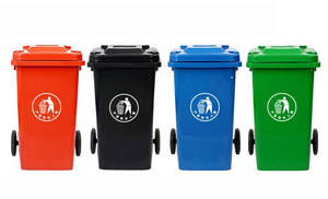 Wholesale 75L 120L 240L 360L Plastic Garbage Bins Wheels Beige Eco-Friendly <b>Outdoor</b> Use Trash Can <b>Dustbin</b> Dumpsters Waste - Product Image 6