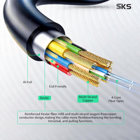 Untuk Kabel Serat Optik 2.0 18Gbps 4K 60Hz 2K 120Hz Kecepatan Tinggi Abu-abu Ruang Angkasa PVC untuk HDTV Proyektor Monitor Mikrofon