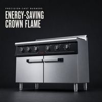 Cuisinière à gaz commerciale JUSTA à 6 brûleurs avec armoire de rangement, cuisinière à gaz en acier inoxydable pour hôtel, restaurant, traiteur, cuisine