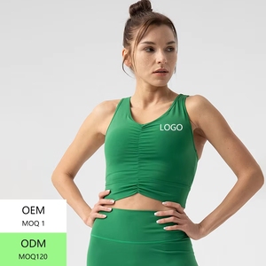 Ropa Interior Deportiva de Secado Rápido para Mujer, Sujetador Deportivo de Yoga sin Costuras, Transpirable y Plisado, Venta al Por Mayor - Product Image 4