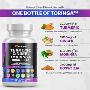 Private Label cúrcuma cápsulas Advanced cúrcuma curcumina pimenta preta cápsula açafrão e gengibre Moringa suplementos - Product Image 3