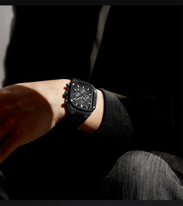 NAVIFORCE 8037 <span class=keywords><strong>BBB</strong></span> All Black Silicone Big Dial Small Three Needle Relojes de pulsera de cuarzo para hombres Luxury Small Three Needle Watches - Product Image 6