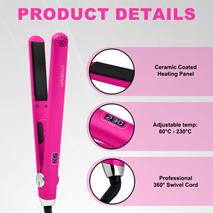 Piastra per Capelli 3-in-1 Rosa con Display LCD Touch, Riscaldamento Rapido e Tecnologia a Ioni Negativi - Product Image 3