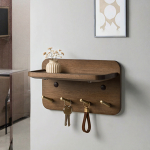 Porte-clés mural décoratif en bois massif écologique, pliable, pour entrée, porte, rangement créatif de clés par FWE - Product Image 3