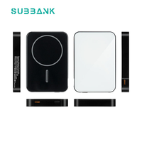 Chargeur sans fil magnétique portable Subbank avec logo personnalisé, transfert thermique, pour verre, 15W, batterie externe rapide 5000/10000 mAh