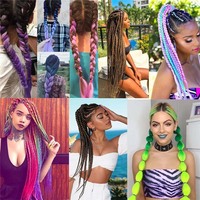 Perruque tressée Dirty Braid pour hommes et femmes, dégradé coloré, 24 pouces, grande tresse en soie haute température, perruque en corde de cheveux