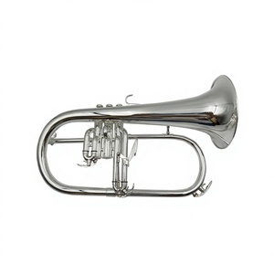 Flugelhorn professionnel BB Tone en argent avec <span class=keywords><strong>pistons</strong></span> en acier inoxydable et finition argentée pour les passionnés de musique - Product Image 4